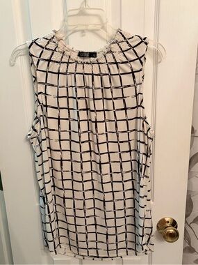 CURE. White Grid Tank Top Blouse